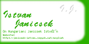 istvan janicsek business card